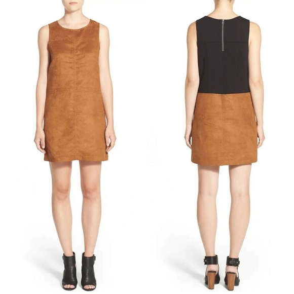 Sanctuary Village Suede Color Block Shift Dress - Picture 1 of 6